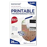 8.5X14 Printable Transparency Sheets, 4mil Clear Overhead Projector Film for Inkjet and Laser printer, 20 Pack