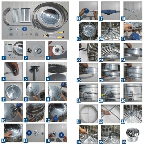 Turbines de toit 400 mm pour rafraîchir la maison et le grenier