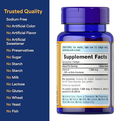 Puritan's Pride Beta Carotene Softgels
