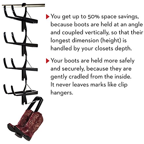 Boot Butler Boot Storage Rack As Seen On Rachael Ray – Clean Up Your Closet Floor With Hanging Boot Storage – Easy To Assemble & Built To Last – 5-Pair Hanger Organizer & Shaper/Tree #TOP2