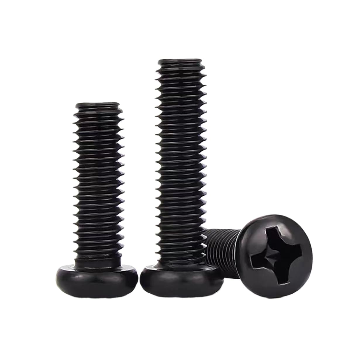 Vis à tête ronde cruciforme inox 304 noires M1,6‑M5 assorties (500,M3 x 12mm)