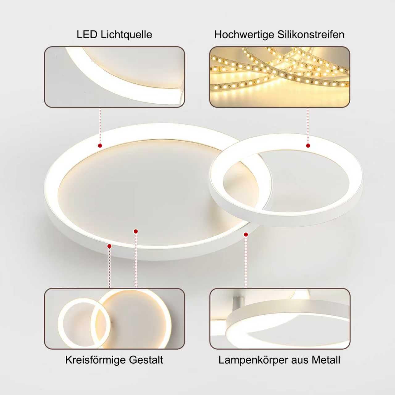 Nowoczesna lampa sufitowa LED, 28W/57cm Okólnik Lampa sufitowa do salon, 3000k-6000k, wielofunkcyjne, Geometryczne oświetlenie sufitowe z pilotem＆APP