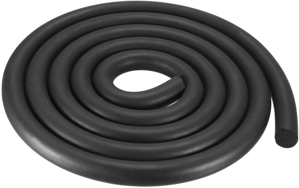 uxcell Foam Rubber Seal Weather Strip 4mm Diameter 5 Meters Long Black
