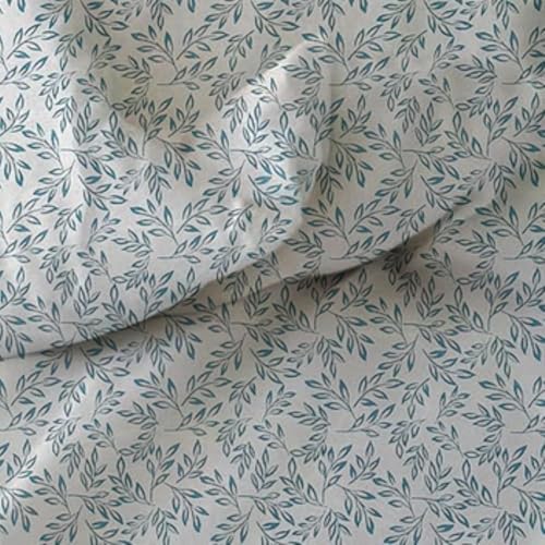 Image of 280 TC Luxurious Glace Cotton Duvet Cover /Comforter Cover /AC Quilt Cover King Size /Dohar /90 X100 Inches - (White Blue)