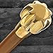 Mace Cane - Solid Hardwood Shaft, Brass Knob and Accents, Rubber Toe - Length 36”