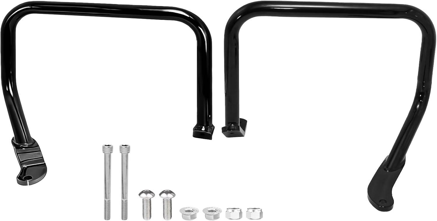 Black Saddlebag Guards Rear Crash Bars for Harley Softail Sport Glide FLSB 2018-2023, Low Rider ST FXLRST 2022-2024