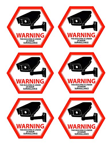Autocollant de sécurité pour caméra de surveillance 24h 10,2x3,5 cm