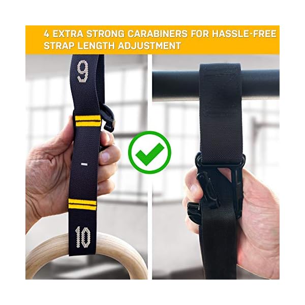 Double Circle Wood Gymnastics Rings with Quick Adjust Numbered Straps and Exercise Videos Guide - Full Body Workout… - Image 7