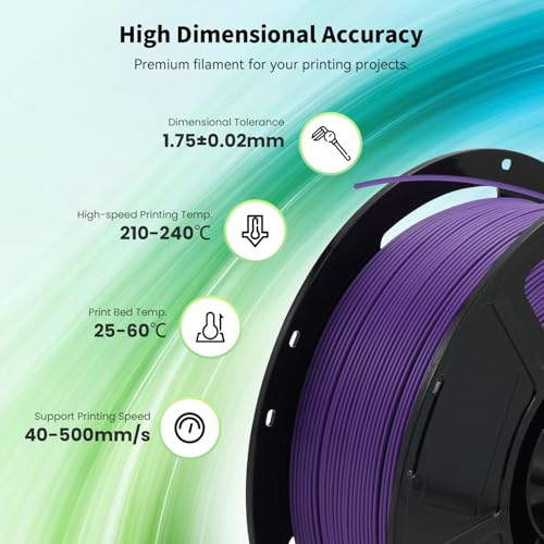 Image of FLASHFORGE High Speed PLA+ 3D Printer Filament Purple, Enhanced Melt Flow for Faster, Smoother Prints, 500mm /s Rapid Printing, Feature Sleek Matte Finish, Rich and Solid Color