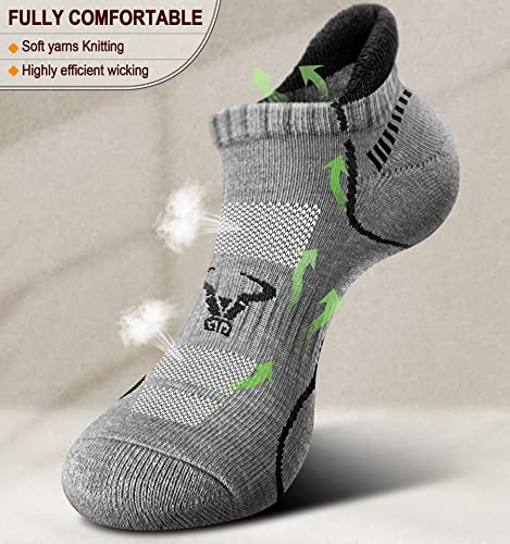 Image of BULLIANT Men Running Ankle Socks 6Pack-Cushioned Support-Low Cut No Show