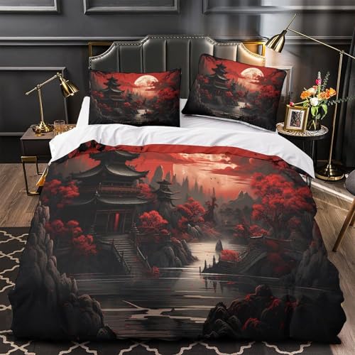 Housse de couette 3D Égypte antique 260x220cm microfibre résistante avec fermeture - 2