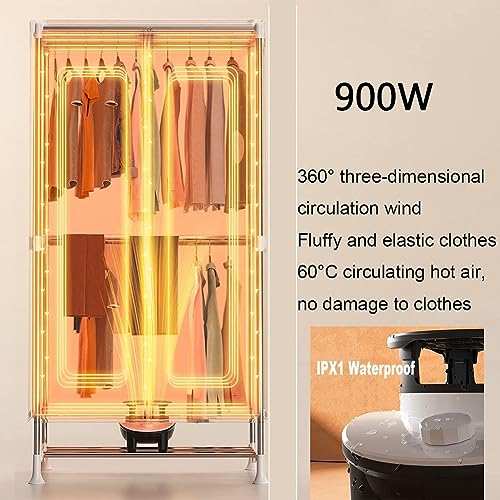 MegLob Binnen Elektrische Kledingdroger, 900 W/1500W Verwarmingslucht, Verwarmingsmachine Voor Het Drogen Van Kleding, Opvouwbare Kledingdroger, Appartementverwarming Voor Wasserette,S 900w - Image 3