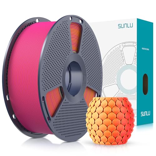 Image of SUNLU Dual Color Matte PLA Filament 1.75mm, Matte 3D Printer PLA Filament, PLA Filament 1kg Spool (2.2lbs), Dimensional Accuracy + /- 0.02mm, Orange Red