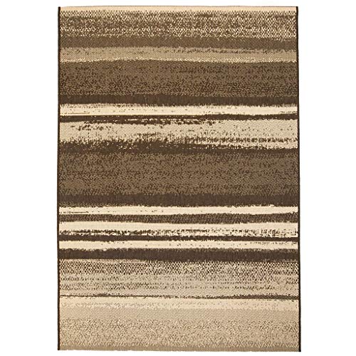 pedkit Alfombra de Exterior/Interior 160x230 cm Apariencia sisal Rayas Alfombra Elegante
