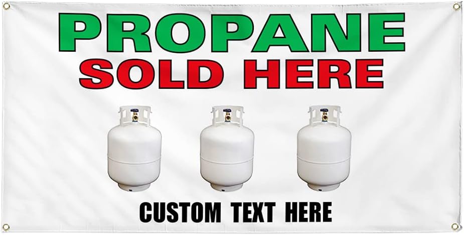 Vinyl Banner Multiple Sizes Propane Sold Here C Advertising Printing Business Outdoor Weatherproof Industrial Yard Signs 4 Grommets 16x40Inches