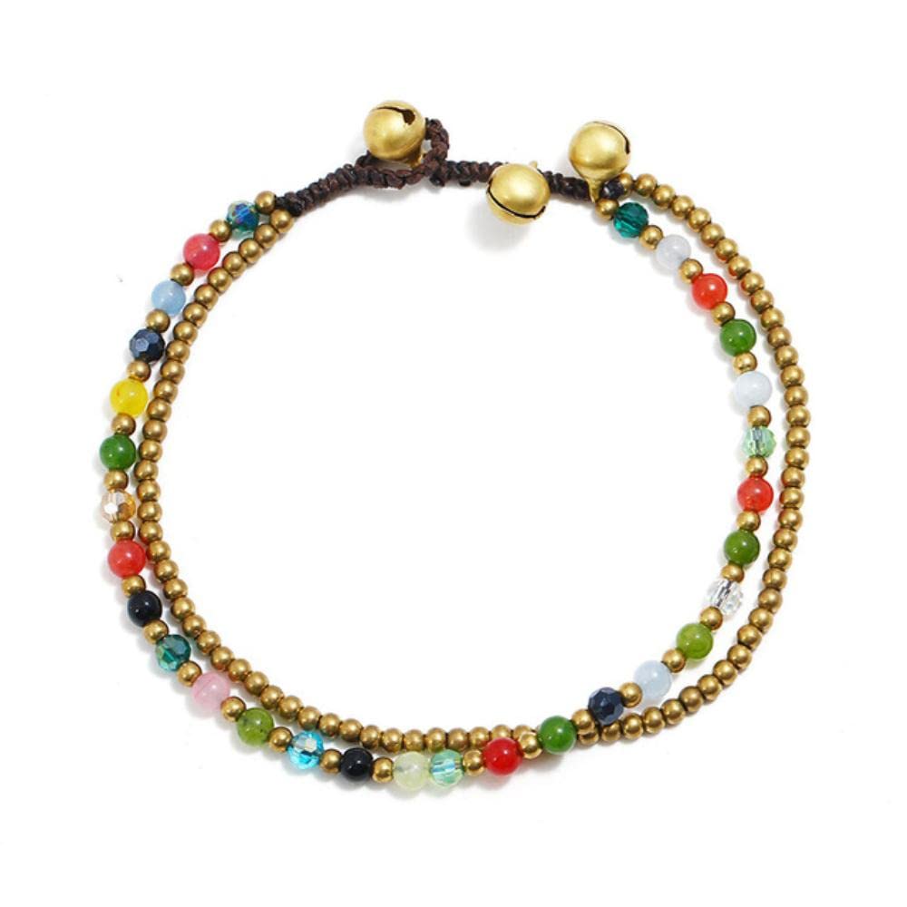 cavigliera Stile etnico Campane con perline di rame turchese Cavigliere da donna Spiaggia Stile bohémien europeo e americano Cavigliere semplici per piedi da donna (Colore : Miscellaneous St
