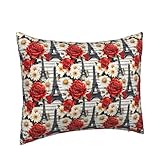 Taille polyvalente : mesurant 50,8 x 66 cm, nos taies d'oreiller à imprimé tour Eiffel rose sont compatibles avec la plupart des taies d'oreiller standard et taies d'oreiller pour grand lit. La taille fonctionne parfaitement pour les taies d'oreiller grand et grand lit, offrant une flexibilité pour différentes configurations de literie. Que vous utilisiez des taies d'oreiller de taille standard ou des styles de taies d'oreiller, ces housses en peluche s'adaptent parfaitement et ajoutent une touche décorative confortable à votre chambre