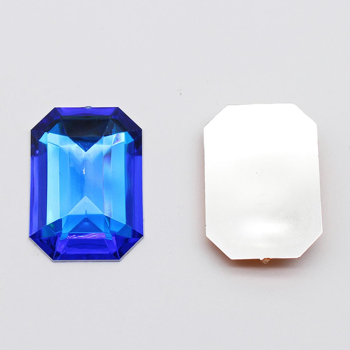Bulk Flatback Strasssteine, Kristall Hotfix, Großer, rechteckiger, transparenter, weißer Acryl-Edelstein-Strass mit flachem Boden, DIY-Inlay, dekoratives Zubehör, 20 Stück, 28 x 40 mm, 13 – 28 x 40 mm