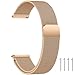 LYYLTX Edelstahl Mesh Uhrenarmband 18mm Metall Ersatz Armband Magnetverschluss Smartwatch Schnellverschluss Watch Uhren RoseGold Ersatzband Für Damen Herren