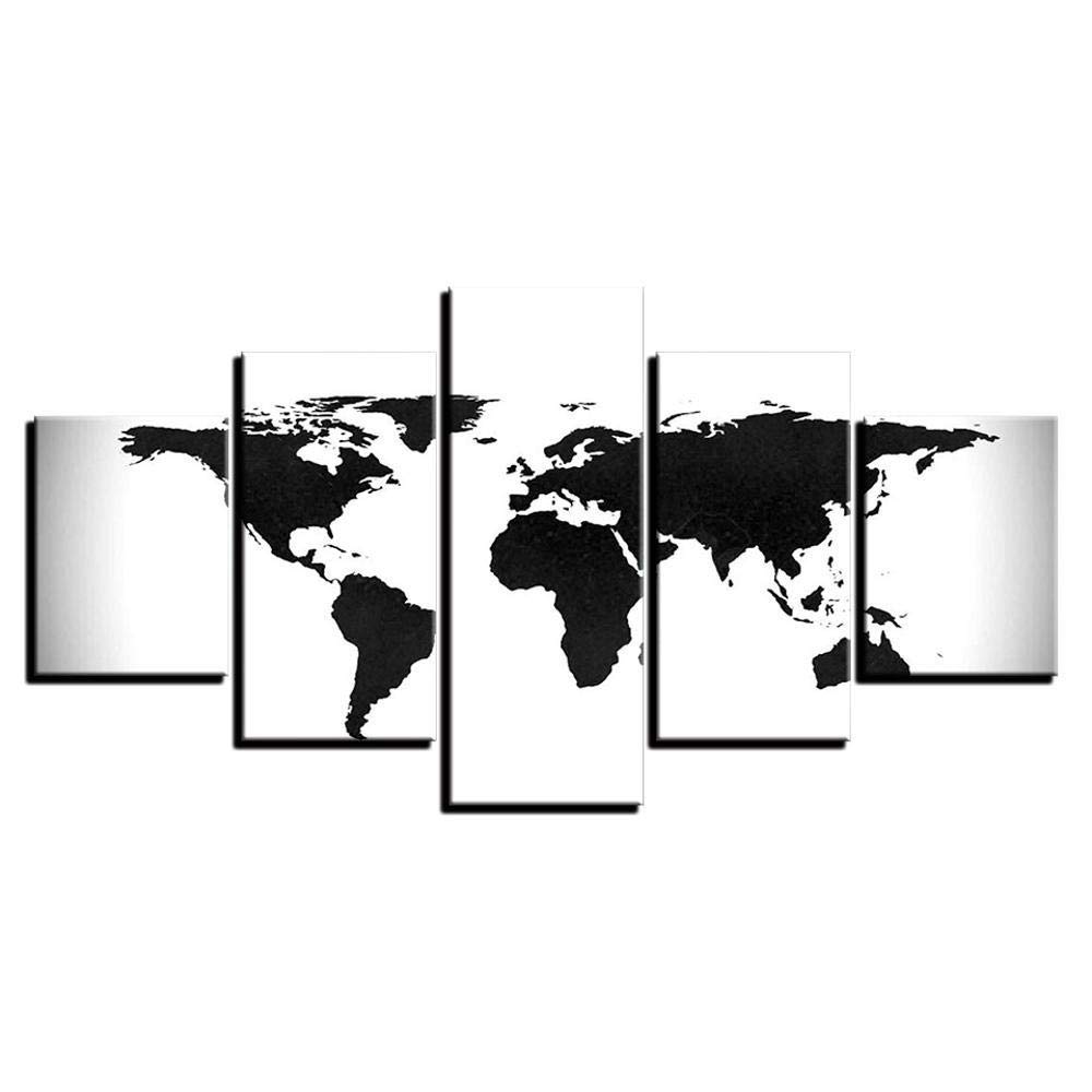 Toile murale rouge carte du monde art peinture moderne HD