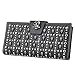 YeSiYan Women's Leather Card Holder Wallet Skull Designer Clutch Purses Black