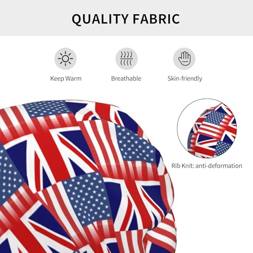 Union-Jack American Flag Children Hip Hop Knitted Hat Kids Elastic Leisure Knit Cap Warm Sleep Beanies Black3