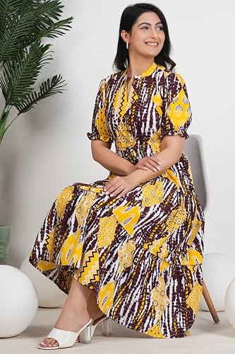 Image of Kuruti B Sheets Women's Cotton Floral Printed Regular Fit Anarkali Kurta for Women