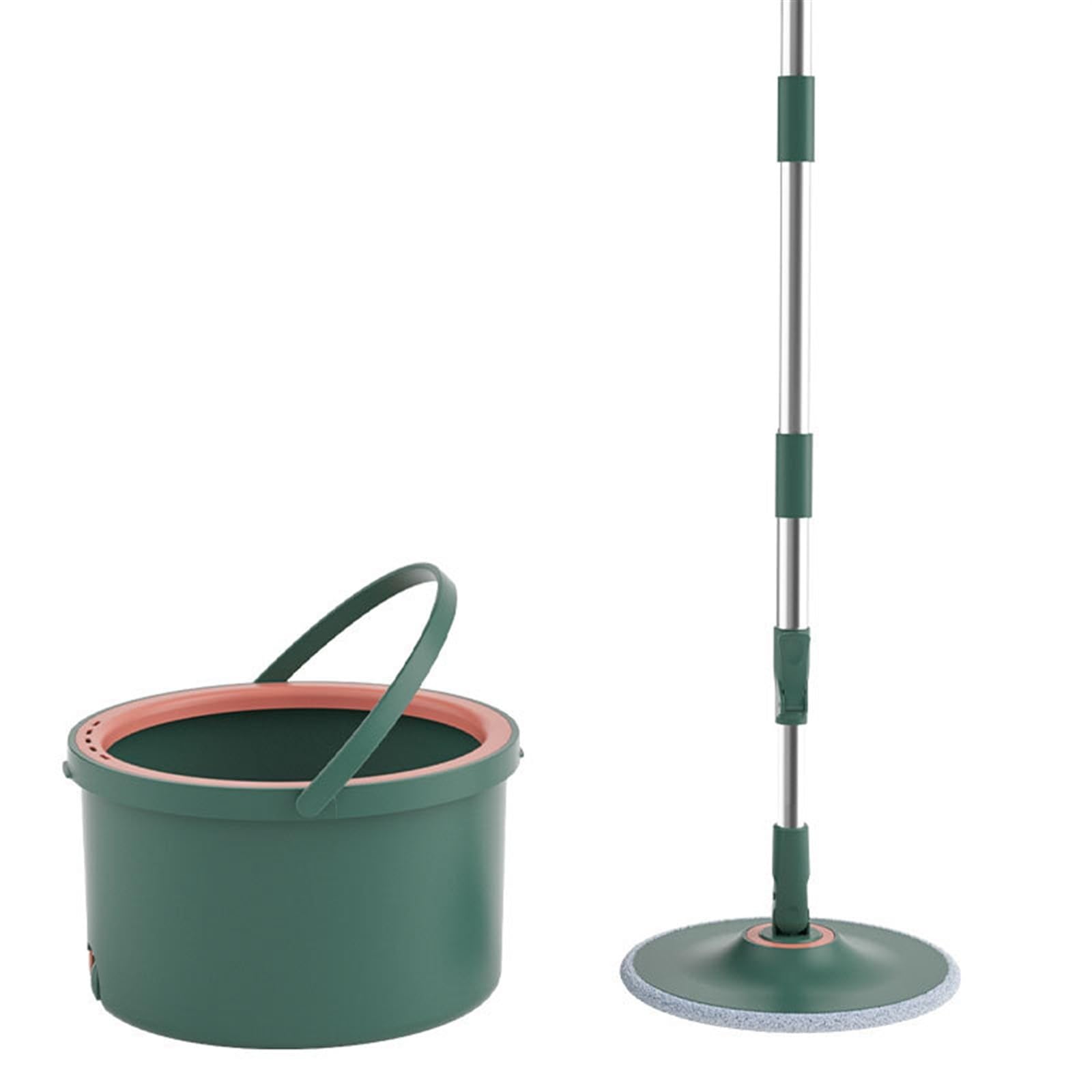 Fregona Cubo De Prensa Giratorio For El Hogar, Paño De Fregona Absorbente De Agua, Juego De Fregona Plana Húmeda Y Seca, No Se Lava A Mano
