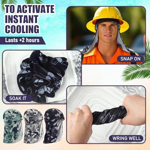 Image of Syhood Helmet Liner with Neck Mask, Cooling Skull Cap Sweat Wicking Cap with Tail Sun Cycling Running Neck Protection Hat