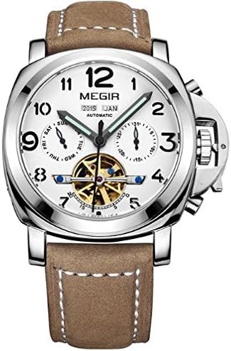 Marina militare Tourbillon militare Big Pilot Aviator cronografo in pelle 3  ATM impermeabile orologio bianco : Amazon.it: Orologi