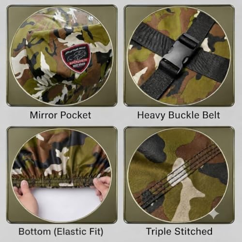 Image of Autofurnish Aero Series Car Cover for Toyota Land Cruiser 2023 (100% Waterproof, Triple Stitched, Bottom Elastic,Secure Buckle Strap,Precision-Fit & Breathable Fabric, Car Body Cover) Colour: Green
