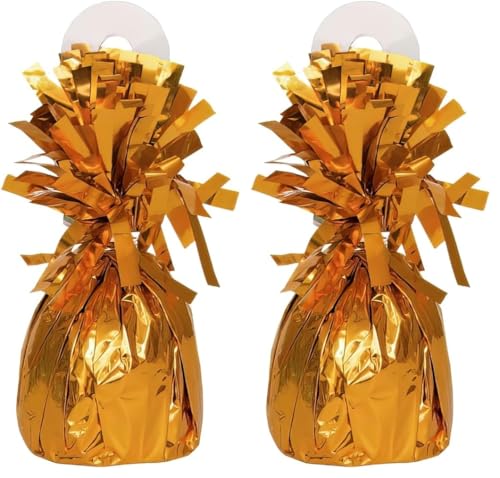 Image of Unique Industries Fringe Foil Balloon Weight, Standard, 1 Pc, Orange (Pack of 2)