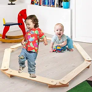 Wooden Balance Beam Montessori Furniture Indoor Toy Stepping Stones Indoor Playground Obstacle Course for Kids Balancing Mat Game Toddlers Gymnastics Equipment,