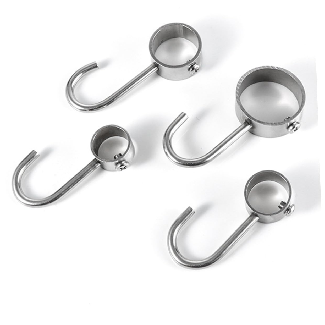 Cabilock Ganci per Asta in Acciaio Inox, 10 Pezzi, Rimovibili e Resistenti alla Corrosione, per Armadio e Tenda