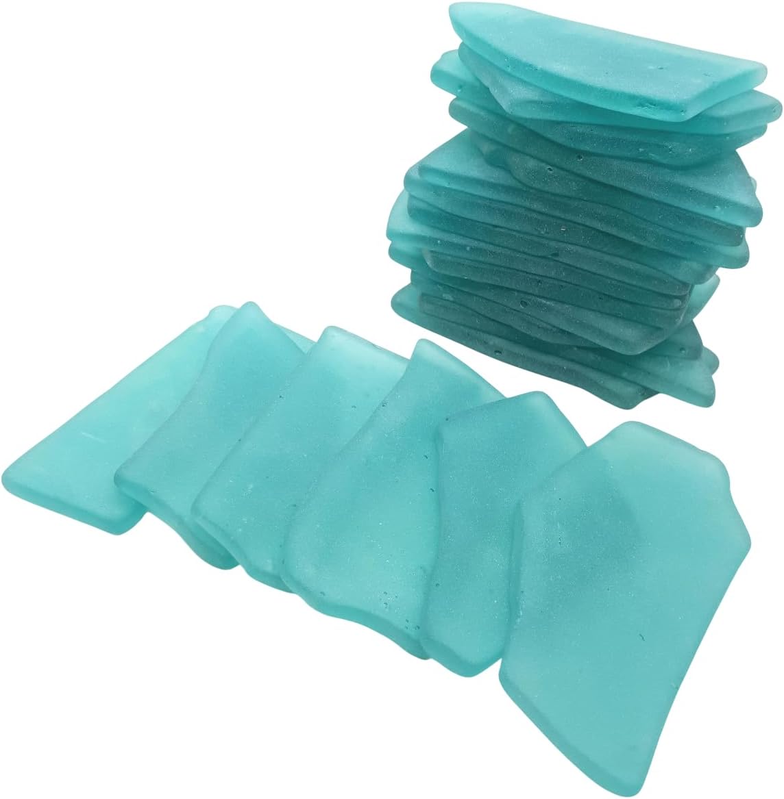 Sea glass place cards - Teal - Irregular shapes