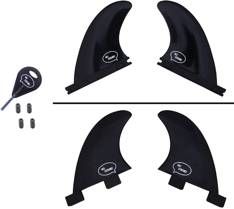 Ho Stevie! Surfboard Side Bite Fins/Rear Trailer Fins - Stronger Than Regular Nylon Fins - Fin Key and Screws Included