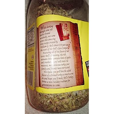 Bells Turkey Brine 12 oz Apple & Cranberry Infused Brining Mix with Bells Seasoning Moist, Juicy, Flavorful Turkey Ideal for Roasting, Smoking, or Grilling (12 Ounce (Pack of 2))