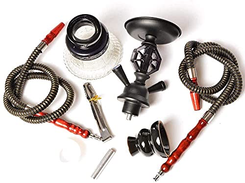 YAYY 2 Schlauchhukahn Komplett Set Silikonrohr Keramikschüssel Hukahn 11 Nysa Wasser Shisha Bong Glas Handgefertigte… – Bild 3