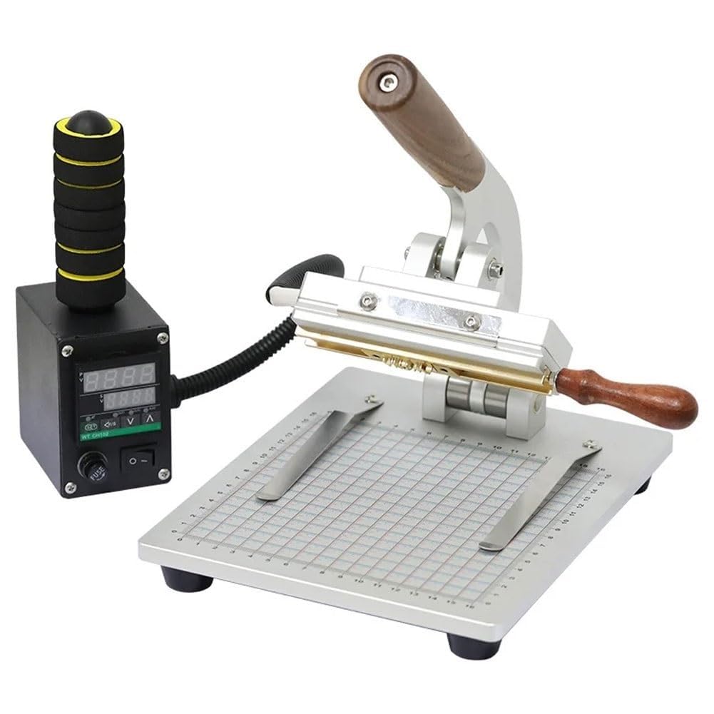 FHRKA 500W Hot Foil Stamping Machine,Digital Embossing and Branding Press Machine with 2 Brass,Tipper Stamper Heat Press Machine
