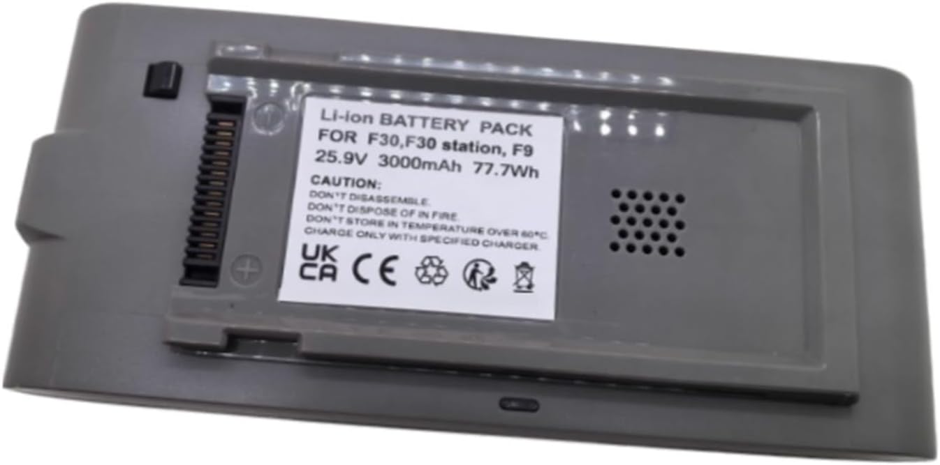 Replacement Battery 25.9V 3000mAh Compatible with Eureka NEC440BK/NEC410BK/F30/F30 Station/F9 Vacuum Cleaner, 77.7Wh Long Runtime