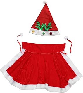1 Conjunto De Xale De Natal Mrs Claus Manto Roupa De Noel Chapéus Manto Vermelho Terno Vermelho Vermelho Capa De Natal Infantil Terno De Natal Infantil De Natal