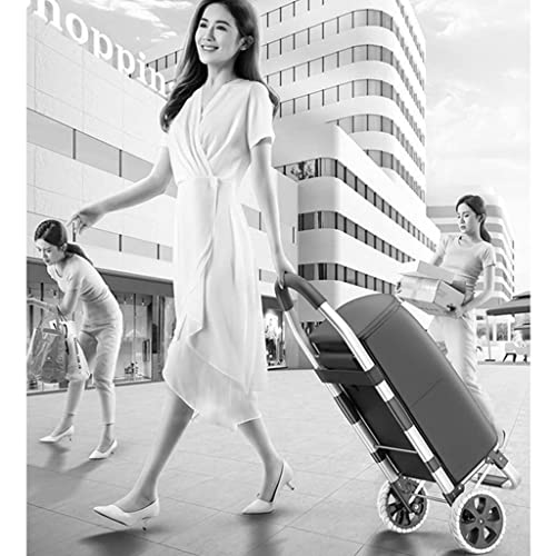 Z-SEAT Zusammenklappbarer Einkaufswagen Leichter Einkaufstrolley aus Aluminiumlegierung Haushalts-Push-Pull… – Bild 3