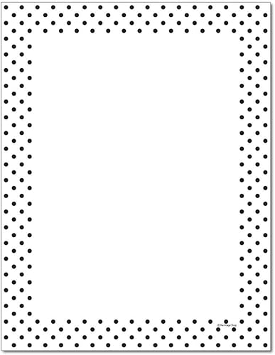 Papel para impresora láser y de inyección de tinta con membrete de lunares (100 hojas, negro sobre blanco)