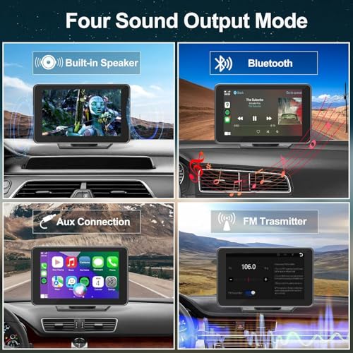 image for FUNAURORE Portable Apple Carplay/Android Auto Screen for Car, 7 Inch H