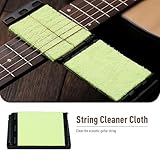 Acoustic Guitar Cleaning Kit: Orange Polish Oil,Fingerboard Lemon Oil,String Cleaner,Guitar String Winder,String Brush,Cleaning Cloth&String Cleaner Cloth for Guitar Cleaning and Maintenance - Image 6