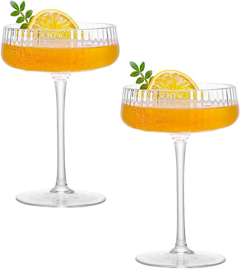 Vasos de Martini 250ml Evitan Bebidas Calientes | Copas de Cóctel de Tallo Largo Estable