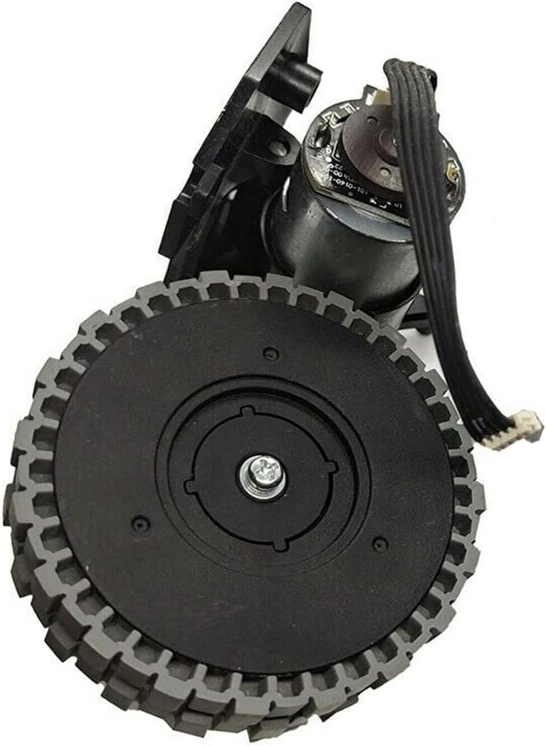 Top-down view of the Odashen Left Wheel Assembly, showing the motor and wiring connections.