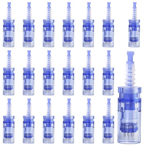 20 agujas de microneedling, 12 pines de repuesto para microagujas Derma Pen microneedling de repuesto, cabezales de repuesto para eliminar el acné, cicatrices y arrugas de obesidad