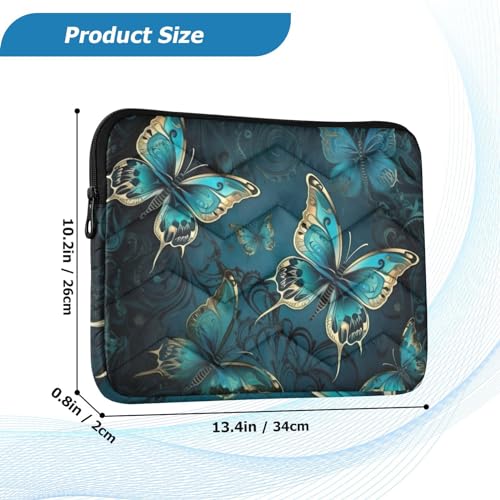 Funda para portátil azul con mariposa para 13-14 pulgadas miniatura 3