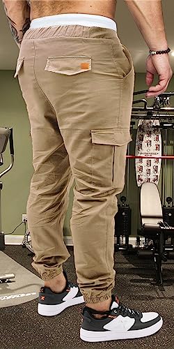 OUTSON Mens Fashion Joggers Sports Pants Casual Cotton Cargo Pants Gym Sweatpants Trousers Mens Long Pant4